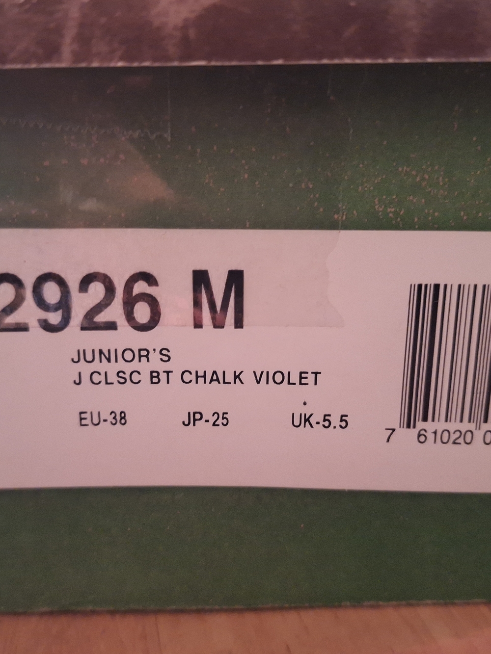 Junior's Chalk Violet Shoes Label - Size EU 38 / UK 5.5